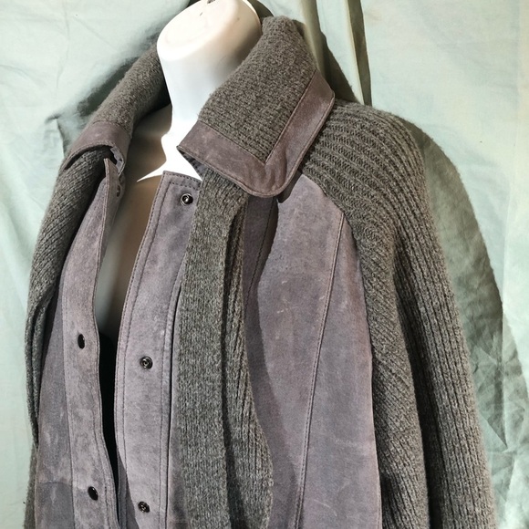 Vintage 90’s Suede and Knit Jacket with Scarf - Picture 2 of 16